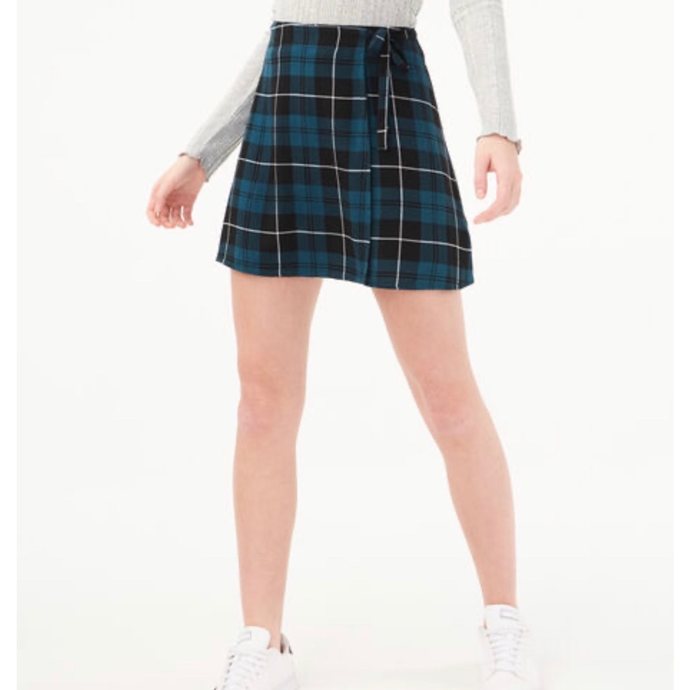 Aeropostale Plaid Wrap Skirt